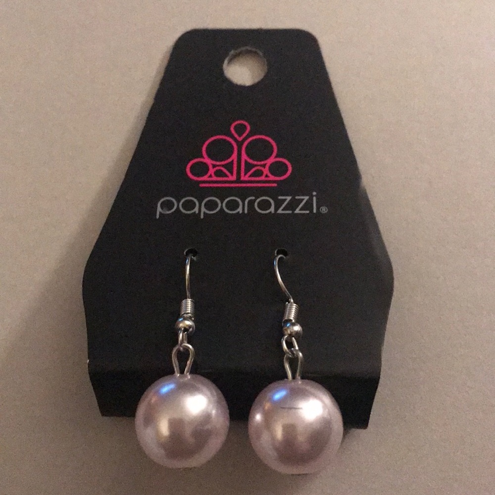Pink pearl earrings (silver)